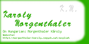 karoly morgenthaler business card